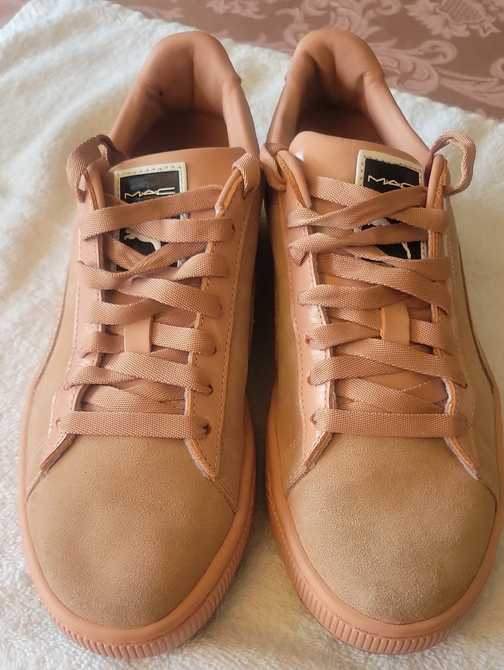 Puma Suede X Mac Crème D' Nude Low-Top Sneakers Woman's Sz8